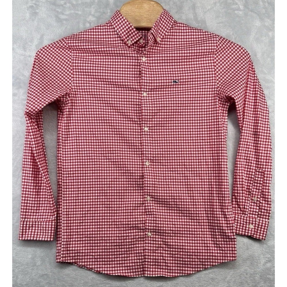 Vineyard Vines OTG On The Go Performance Check Red White Boy's Size XL 18